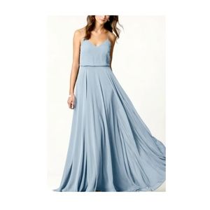 Jenny Yoo BHLDN Inesse Blue Maxi Dress Size 6 Bridemaid Wedding